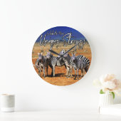 Grande Horloge Ronde "Célébrez vos rayures uniques" Zebra Art (Maison)