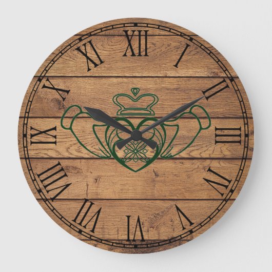 Grande Horloge Ronde Celtic rustique Claddagh (Recto)