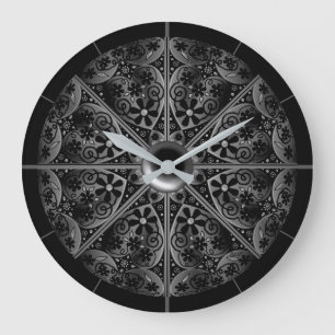 Grande Horloge Ronde Céramique noir