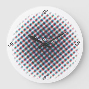 Grande Horloge Ronde Cercle à demi-tonalité Abstrait Thunder_Cove