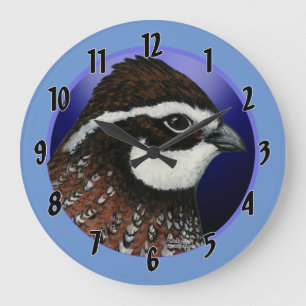 Grande Horloge Ronde Cercle de tête de caille Bobwhite
