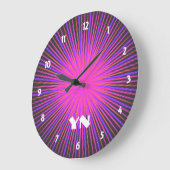 Grande Horloge Ronde Cercle d'esprit rose personnalisé (Angle)