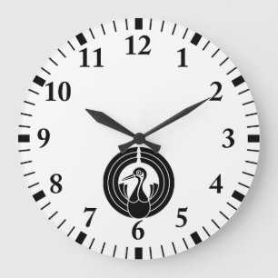 Grande Horloge Ronde Cercle noshi en forme de grue