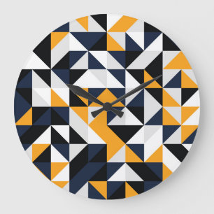 Grande Horloge Ronde Cercles de quart aléatoires : motif coloré.