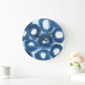 Grande Horloge Ronde Cercles d'impression d'aquarelle Indigio (Maison)