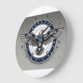 Grande Horloge Ronde Cercles intemporels : Collection de cadres acryliq (Angle)