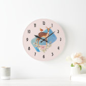 Grande Horloge Ronde Cerfs communs Brown mignons d'aquarelle rustiques (Maison)