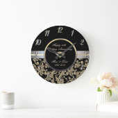 Grande Horloge Ronde Cernes dorées diamantées 50e anniversaire de maria (Maison)