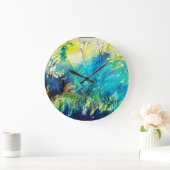 GRANDE HORLOGE RONDE CERVEAU EN BOIS VERT (Maison)