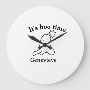 Grande Horloge Ronde C'est boo nom heure Halloween date heure fantôme n