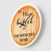 Grande Horloge Ronde C'est HEURE de VIN à VOTRE MAISON (Angle)