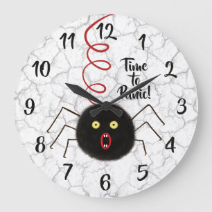 Grande Horloge Ronde C'est l'heure de paniquer ! – Drôle d'araignée eff