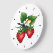 Grande Horloge Ronde C'est l'heure du gâteau à la fraise (Angle)