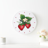 Grande Horloge Ronde C'est l'heure du gâteau à la fraise (Maison)