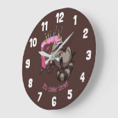 Grande Horloge Ronde C'est l'heure du gâteau ! Gâteau d'anniversaire de (Angle)