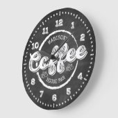 Grande Horloge Ronde Chalkboard Coffee House Bar Monogram Custom (Angle)