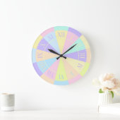 Grande Horloge Ronde Chambre de fille Joli Pastel rose et violet (Maison)