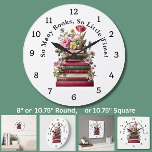 Grande Horloge Ronde Changer le texte, tant de livres, si peu de temps