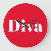 Grande Horloge Ronde Chanteuse d'opéra diva interprète musicale thème m (Recto)
