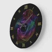 Grande Horloge Ronde Chaotic rainbow Wall Clock (Angle)