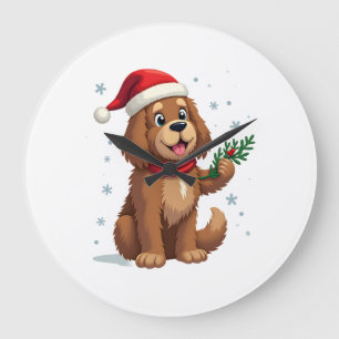 Grande Horloge Ronde Chapeau de Père Noël de Terre-Neuve