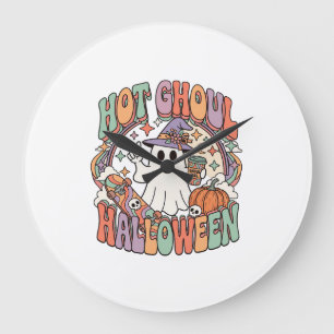 Grande Horloge Ronde Chapeau de sorcière fantôme Halloween Ghoul Skateb