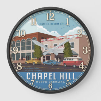 Grande Horloge Ronde Chapel Hill North Carolina Historic Travel Poster