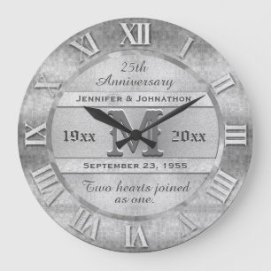 Grande Horloge Ronde Chaque année anniversaire du Mariage d'argent