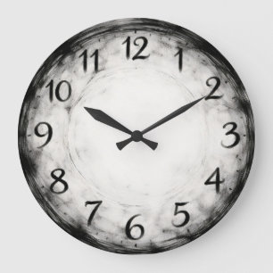Grande Horloge Ronde Charcoal Rhythm — Abstrait