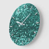 Grande Horloge Ronde Charme gris de verdure d'Aqua de parties (Angle)