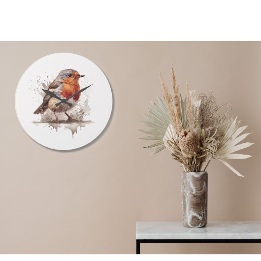 Grande Horloge Ronde Charming Jardin Robin