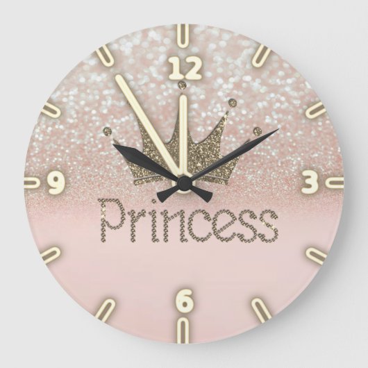 Grande Horloge Ronde Charming Tiara, Princesse, Glittery Bokeh (Recto)