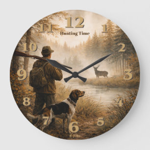 Grande Horloge Ronde Chasse dans la brume