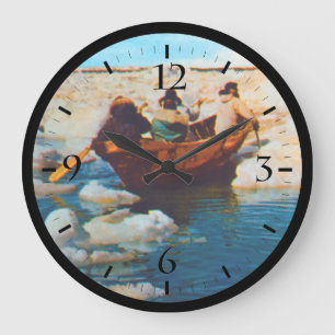 Grande Horloge Ronde Chasseurs esquimaux vintage USA Alaska