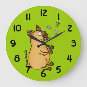 Grande Horloge Ronde Chat
