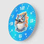 Grande Horloge Ronde Chat à café Mug-94678 (Angle)