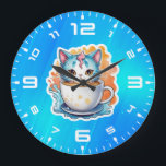 Grande Horloge Ronde Chat à café Mug-94678<br><div class="desc">Chat à café Mug-94678</div>