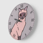 Grande Horloge Ronde chat assis par Julie de Graag (Angle)