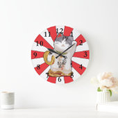Grande Horloge Ronde Chat B (Maison)