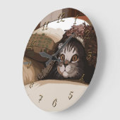 Grande Horloge Ronde Chat de chiot (Angle)