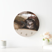 Grande Horloge Ronde Chat de chiot (Maison)