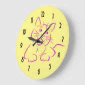 Grande Horloge Ronde Chat de Cute (Angle)