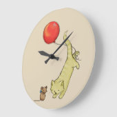 Grande Horloge Ronde Chat et souris adorables (Angle)