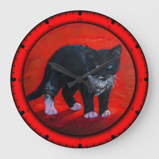 Grande Horloge Ronde Chat noir (Recto)