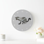 Grande Horloge Ronde Chat noir koolaid félin en aquarelle (Maison)