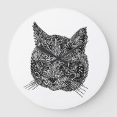 Grande Horloge Ronde Chat ornemental (Recto)