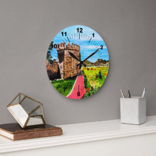 Grande Horloge Ronde Château de Benisanó Peinture d'Alfred Fox