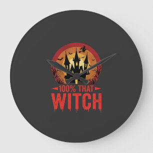 Grande Horloge Ronde Château d'Halloween de cette sorcière à 100%
