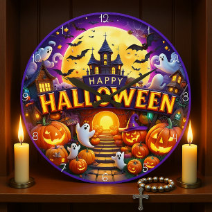 Grande Horloge Ronde Château éffrayant