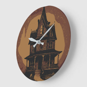 Grande Horloge Ronde Château Halloween Manoir Hanté Effrayant